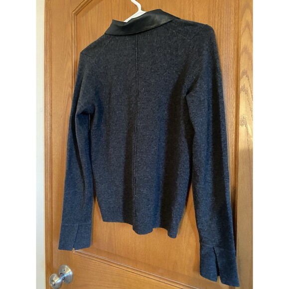 Brochu Walker Wool/Cashmere Sweater Removable Collar Charcoal Gray Women’s Sz XS - Picture 3 of 10